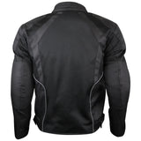 Vance Leathers reflective airflow mesh motorcycle jacket with CE armor back view