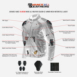 Vance Leathers reflective airflow mesh motorcycle jacket with CE armor features view