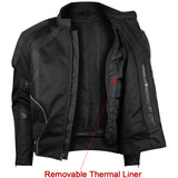 Vance Leathers reflective airflow mesh motorcycle jacket with CE armor thermal lining view
