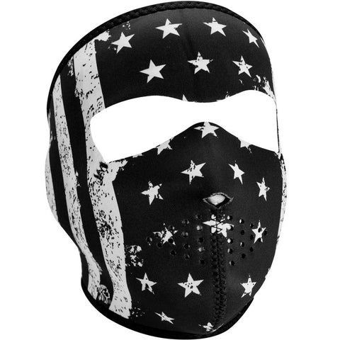 ZANheadgear black and white American flag neoprene facemask