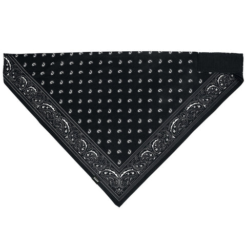ZANheadgear Sportflex bandana with black paisley design and hook and loop closure