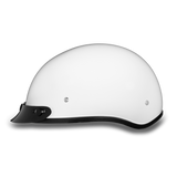 Daytona Helmets D1-C Skull Cap Motorcycle Helmet With Visor Gloss White Left Side View