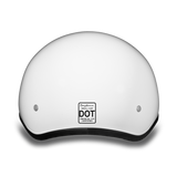 Daytona Helmets D1-C Skull Cap Motorcycle Helmet With Visor Gloss White Rear View