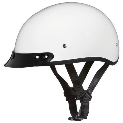 Daytona Helmets D1-C Skull Cap Motorcycle Helmet With Visor Gloss White Side View