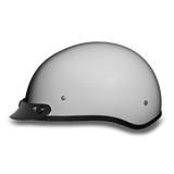 Daytona Helmets D1-PW Skull Cap Motorcycle Helmet Pearl White Left Side View