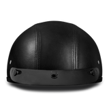 Daytona Helmets D3-A Leather Covered Skull Cap Motorcycle Helmet Front View