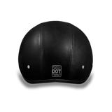 Daytona Helmets D3-A Leather Covered Skull Cap Motorcycle Helmet Rear View