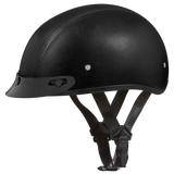 Daytona Helmets D3-A Leather Covered Skull Cap Motorcycle Helmet Side View