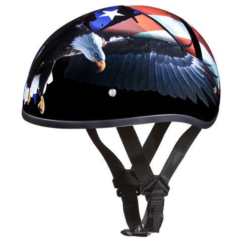 Daytona Helmets D6-FR Skull Cap Motorcycle Helmet Freedom Design Side View