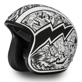 Daytona Helmets DC6-G Cruiser Motorcycle Helmet with Graffiti Design Side View Without Visor