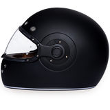 Daytona Helmets R1-B Retro Full Face Motorcycle Helmet Dull Black Left Side View