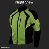 Vance Leathers VL1623HG Hi-Vis Mass Airflow Mesh Motorcycle Jacket with CE Armor Front Angle Nighttime View