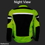 Vance Leathers VL1624HG Hi-Vis 3 Season Mesh Motorcycle Jacket Rear Nighttime View