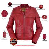 Daniel Smart Mfg. cabernet leather motorcycle jacket features