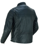 Daniel Smart Mfg. lightweight lambskin motorcycle jacket back angle