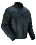 Daniel Smart Mfg. lightweight lambskin motorcycle jacket front angle