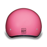 Pink motorcycle helmet back view