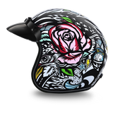 Daytona Helmets cruiser helmet open face with tribal design left side view.