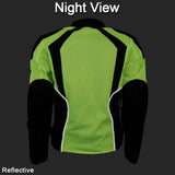 Vance Leathers high visibility 3-season mesh motorcycle jacket back nighttime view