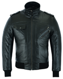 Motorcycle bomber jacket black