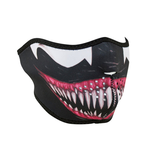 Neoprene half face mask with toxic venom design